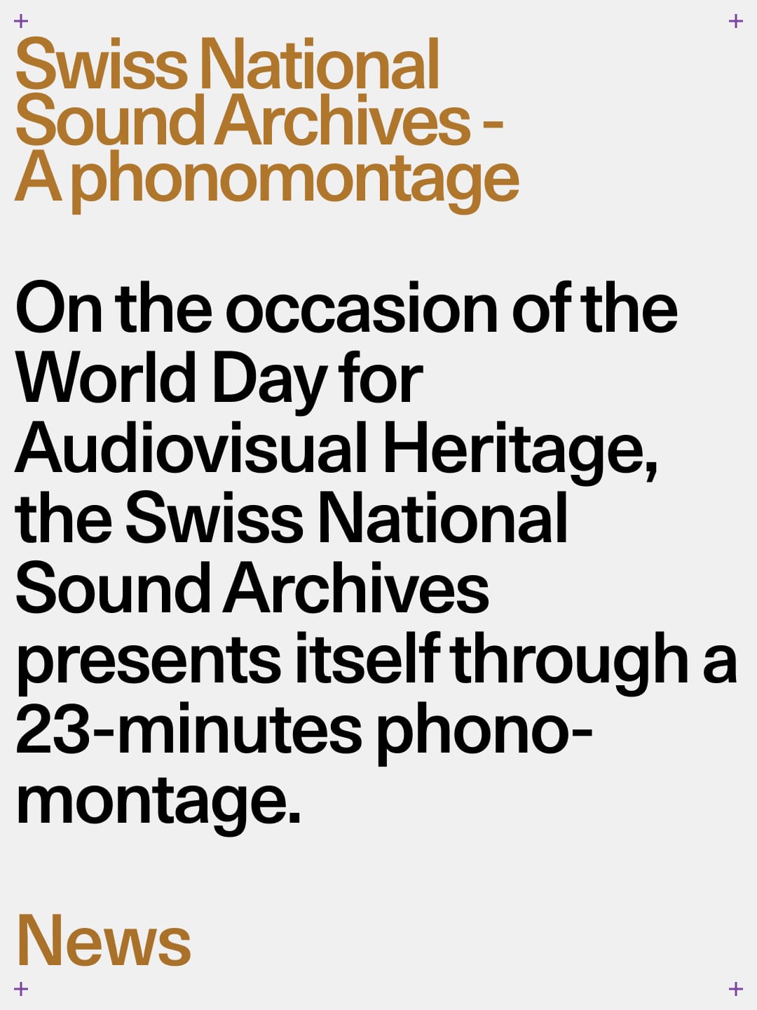 Die Schweizerische Nationalphonothek