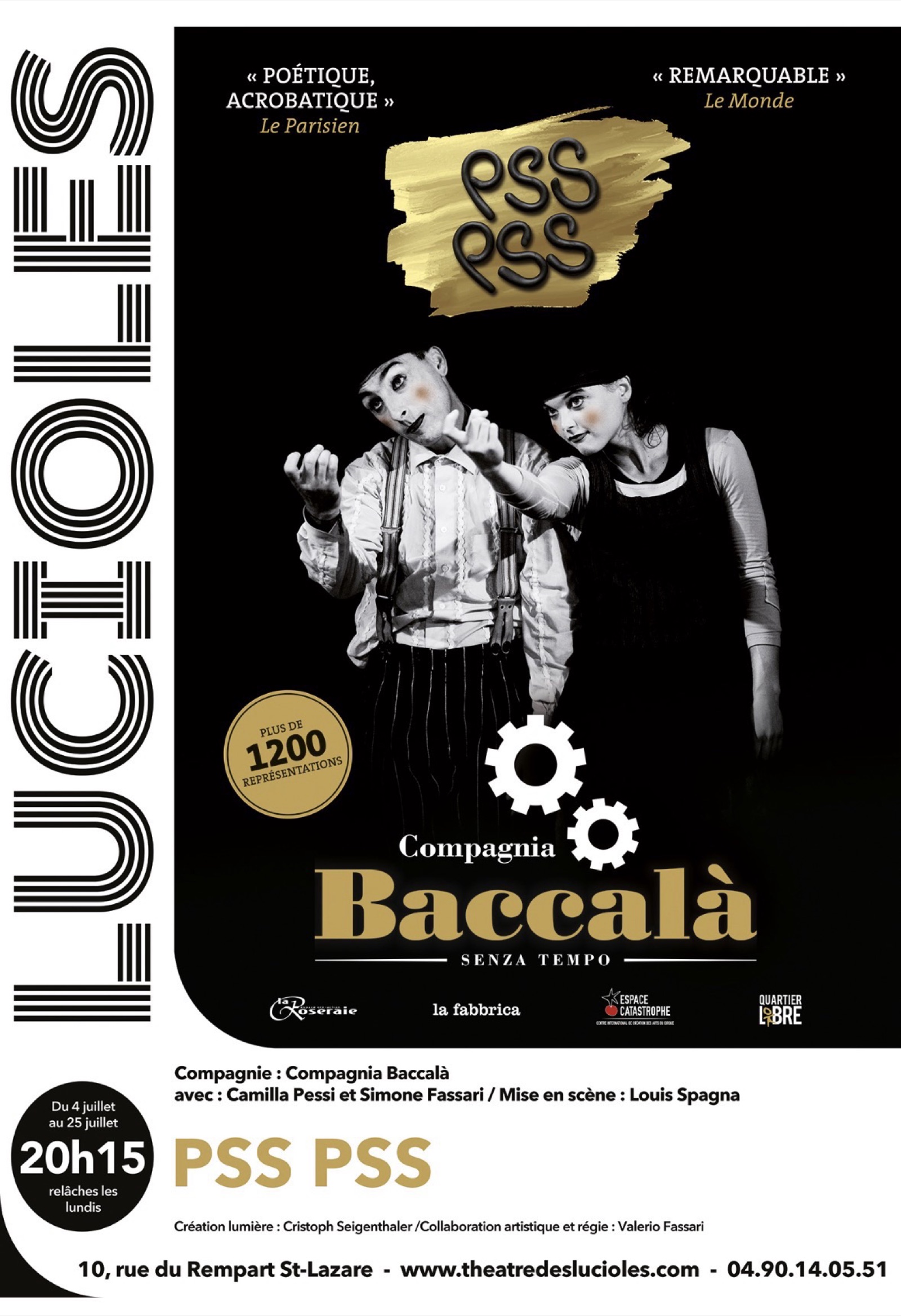 Pss Pss von Compagnia Baccalà, Théâtre des Lucioles, Festival Off Avignon 2026.