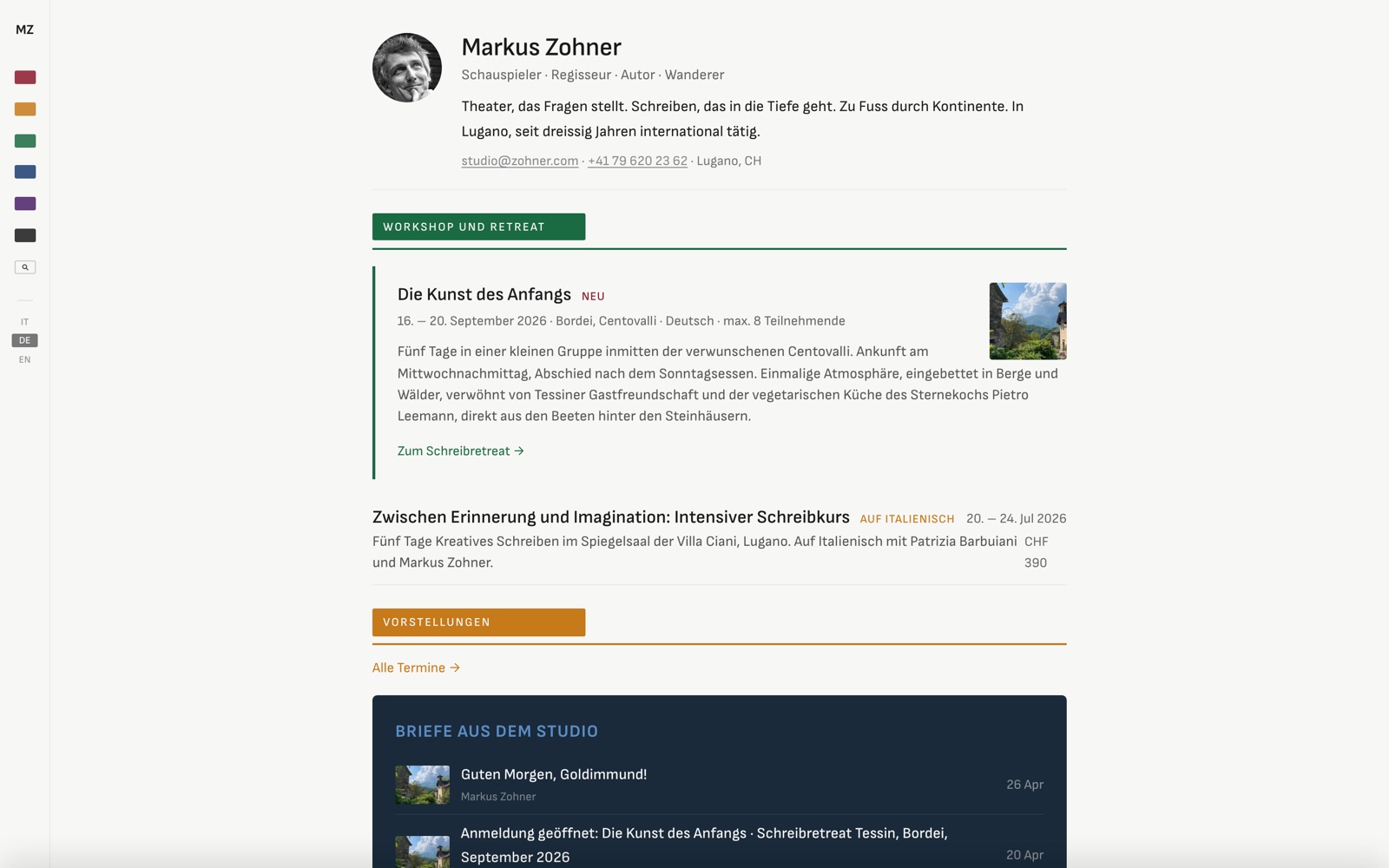 Die neue Webseite zohner.com: vollständig statisch, dreisprachig, ohne Datenbank.