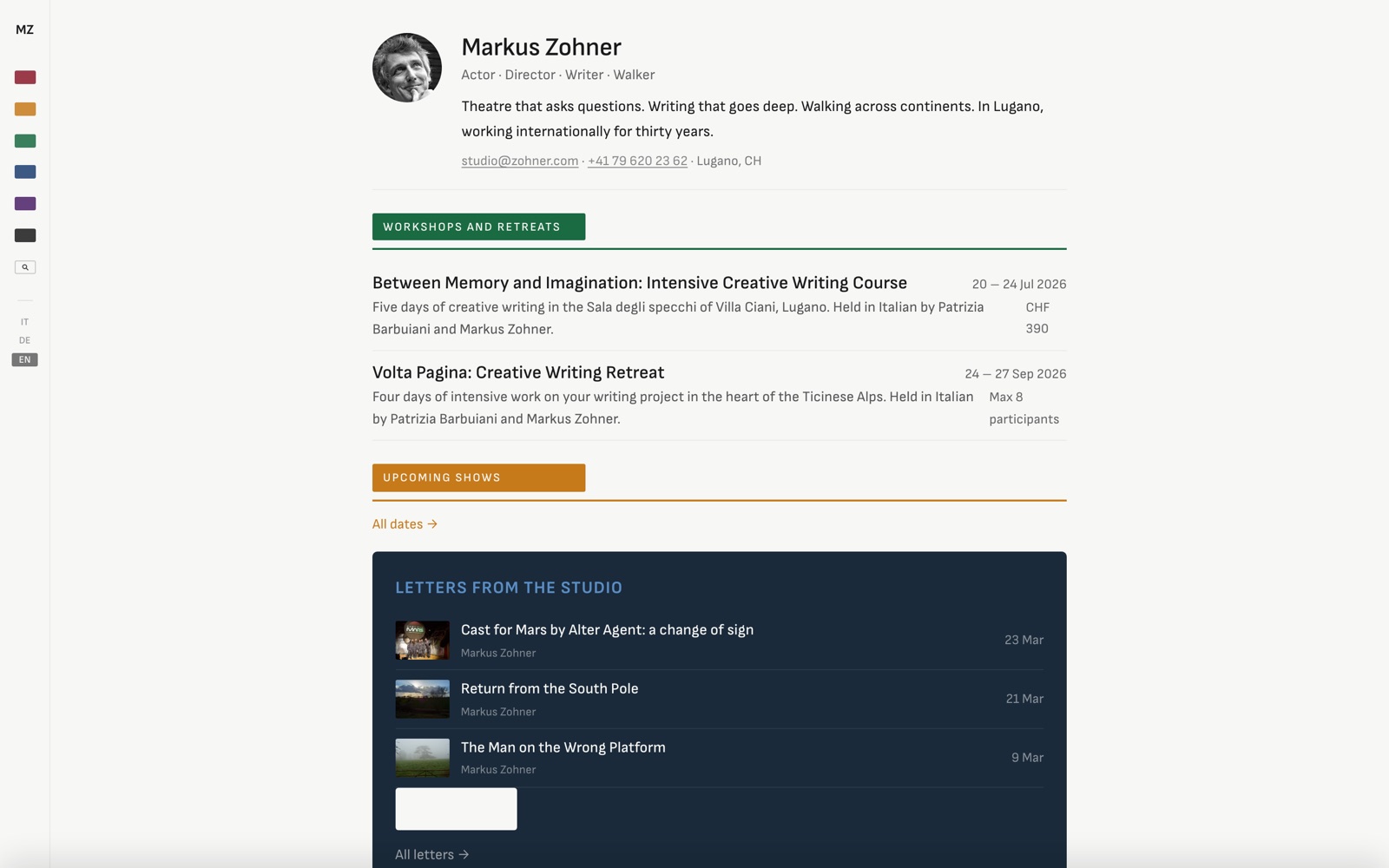 The new zohner.com: fully static, trilingual, no database.