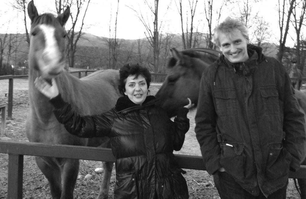 Anna Maspero e Markus Zohner durante la registrazione di Radio Petruska