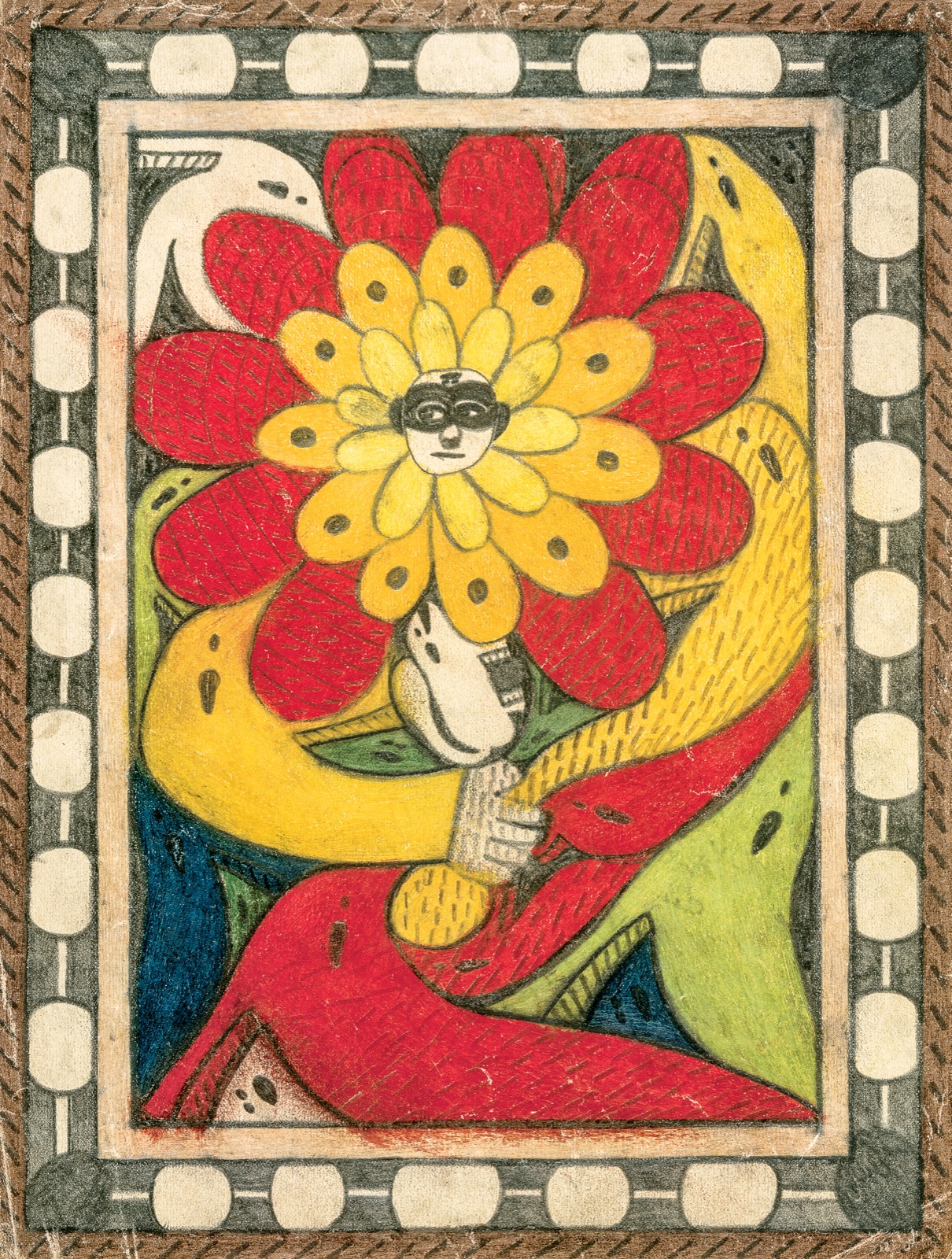 Adolf W&ouml;lfli: fiore rosso con volto